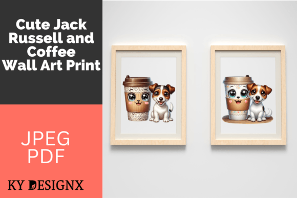 Download Jack Russell Puppy and Coffee Wall Art - Jack russell Collection