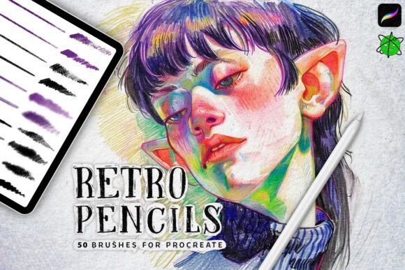 Download 50 Retro Pencil Procreate Brushes - Pencil Collection