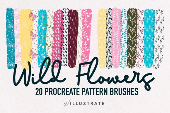 Download Wild Flowers Procreate Pattern Brushes - Procreate pattern brushes Collection