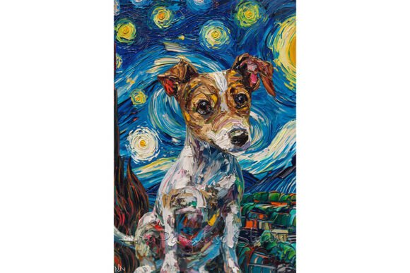 Download Jack Russell Starry Night Pet Art - Jack russell Collection